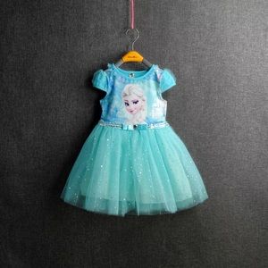 Frozen Elsa Anna Blue sparkly cute tutu dress
